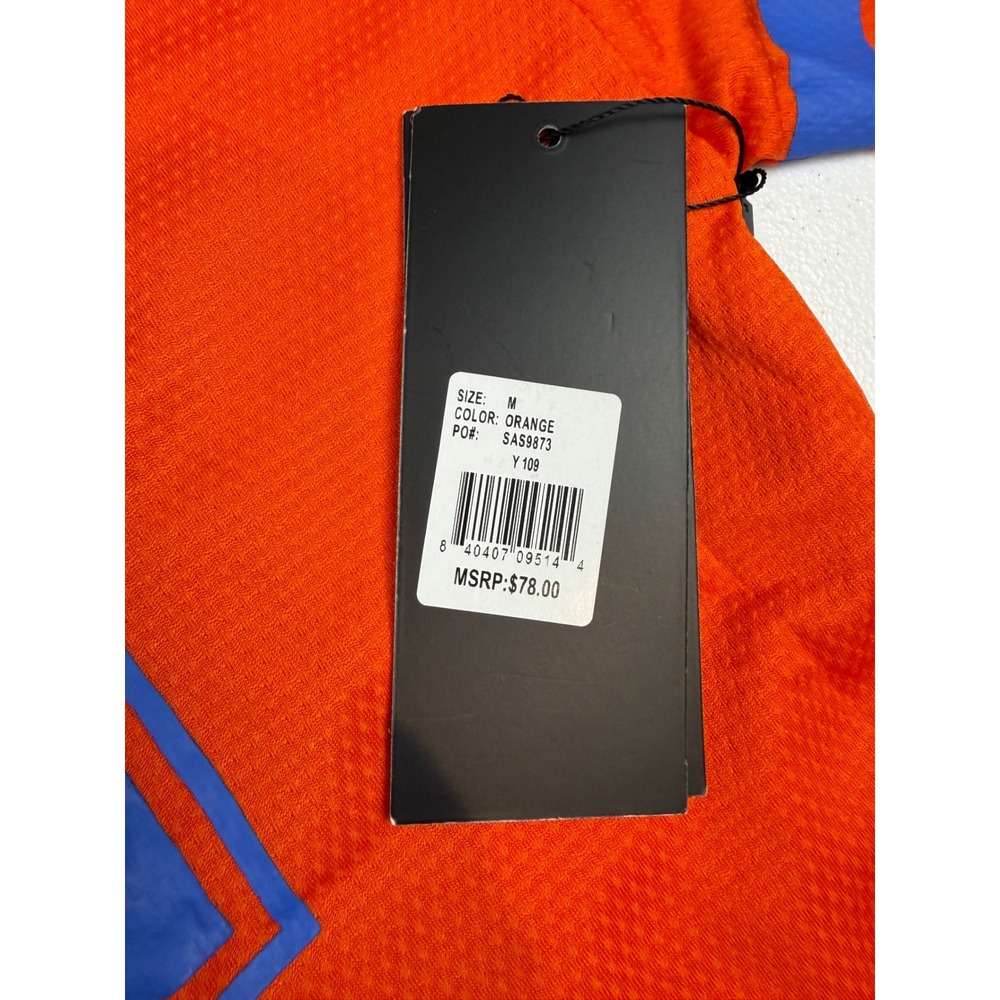 FUBU Los Angeles 05 Football Jersey Orange Blue Mesh Streetwear Mens Medium NWT - Picture 6 of 7